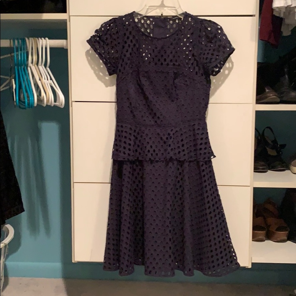 Navy Blue Peplum Banana Republic Dress